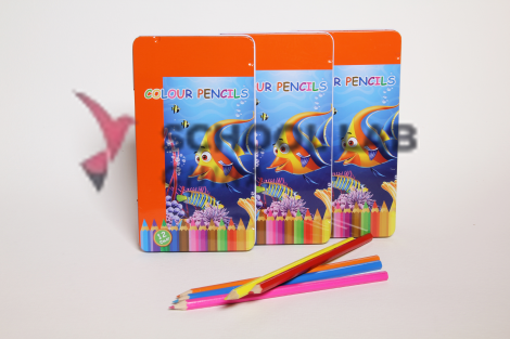 Colouring pencils,12 ass cols,in case